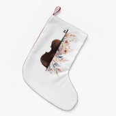 Petite Chaussette De Noël Violon aux fleurs. (Devant (Accrochage))
