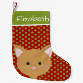 Petite Chaussette De Noël Visage de Kitty mignon orange (Devant)