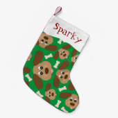 Petite Chaussette De Noël Visages de chien mignons (Devant (Accrochage))
