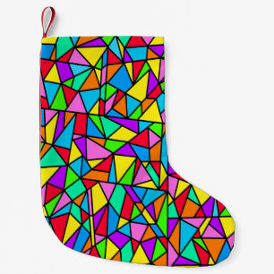 Petite Chaussette De Noël Vitrail Arc-en-Ciel