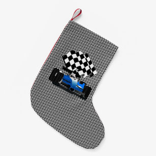 Petite Chaussette De Noël Voiture Blue Race