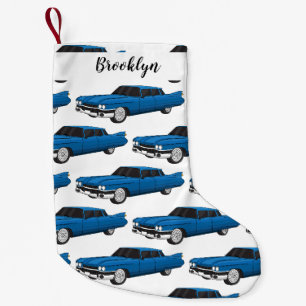 Petite Chaussette De Noël Voiture classique de 1959 bleu clair