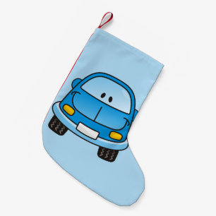 Petite Chaussette De Noël Voiture de dessin animé bleu
