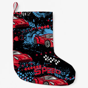 Petite Chaussette De Noël Voitures Abstraites, gronge motif enfantin.