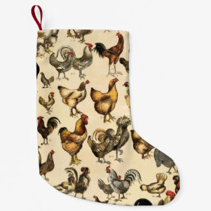 Petite Chaussette De Noël Volailles anciennes du monde - Races de poules art