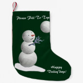 Petite Chaussette De Noël Volley-ball Snowman Noël (Devant)