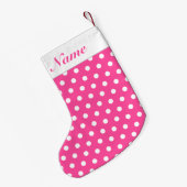 Petite Chaussette De Noël Votre nom Chiens blancs Pink Noël Stocker (Dos (Accrochage))