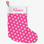 Petite Chaussette De Noël Votre nom Chiens blancs Pink Noël Stocker (Devant)