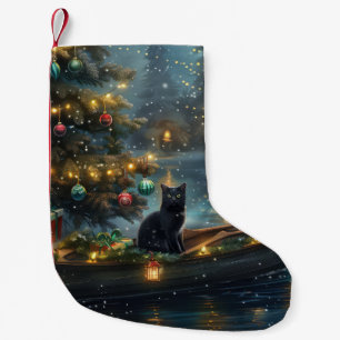 Petite Chaussette De Noël Voyage de Noël de la Chatte Noire