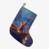 Petite Chaussette De Noël Voyage de Noël de Terrier australien (Devant (Accrochage))