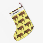 Petite Chaussette De Noël Water buffalo with flowers (Dos (Accrochage))