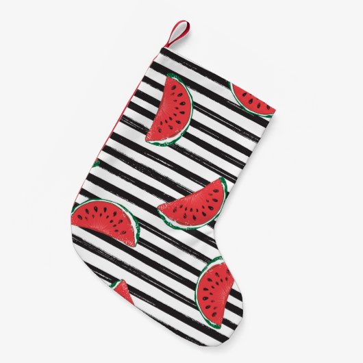 Petite Chaussette De Noël Water Melon Seamless Pattern Striped (Devant (Accrochage))