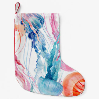 Petite Chaussette De Noël Watercolor Sea Life : Bubbles & Jellyfish