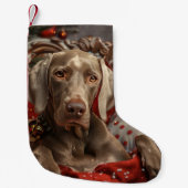 Petite Chaussette De Noël Weimaraner Chien Festif de Noël (Devant)
