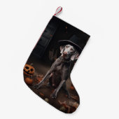 Petite Chaussette De Noël Weimaraner Citrouilles Halloween effrayant (Devant (Accrochage))