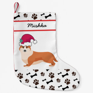 Petite Chaussette De Noël Welsh Corgi Chien Noël Avec Nom De Chien Personna