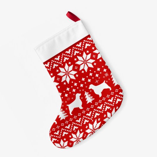 Petite Chaussette De Noël Welsh Springer Spaniel Silhouettes Chiens Motif (Dos (Accrochage))