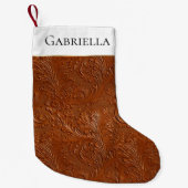Petite Chaussette De Noël Western Brown Bohemian Art (Devant)