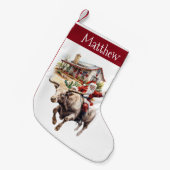 Petite Chaussette De Noël Western Père Noël Cowboy Noël Sud-Ouest (Devant (Accrochage))