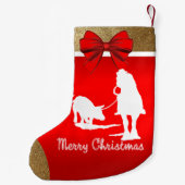 Petite Chaussette De Noël Western Rodeo Cowboy Team Roping Red (Dos)