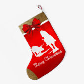 Petite Chaussette De Noël Western Rodeo Cowboy Team Roping Red (Dos (Accrochage))