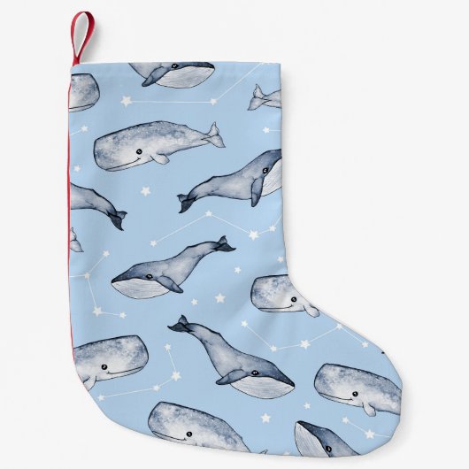 Petite Chaussette De Noël Whale Wonders : Aquarelle Starry Sky (Devant)