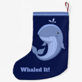 Petite Chaussette De Noël Whaled il baleine bleue heureuse mignonne (Dos)
