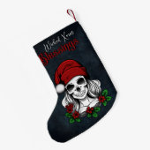 Petite Chaussette De Noël Whimsical gothique Père Noël Crâne Noël (Dos (Accrochage))