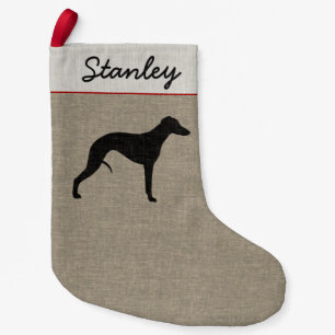Petite Chaussette De Noël Whippet Silhouette chien animal personnalisé