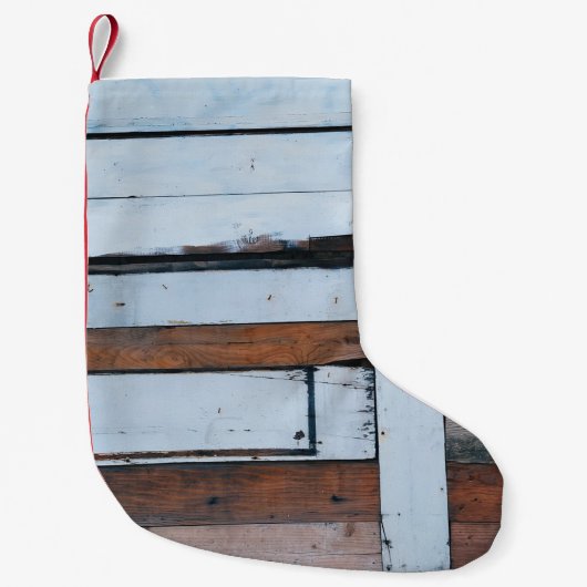 Petite Chaussette De Noël White and brown wooden board (Devant)