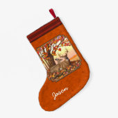 Petite Chaussette De Noël Whitetail Deer Maple Tree Autumn (Dos (Accrochage))