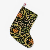 Petite Chaussette De Noël William Morris Black Floral Art (Devant (Accrochage))
