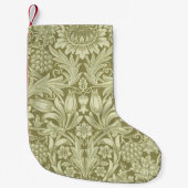Petite Chaussette De Noël William Morris Fleur verte tournesol (Devant)