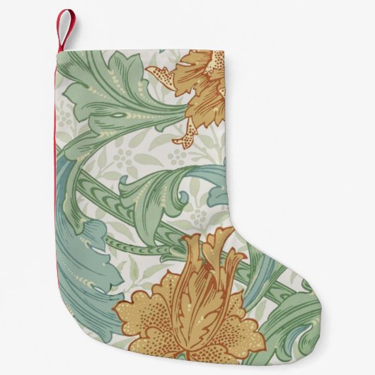 Petite Chaussette De Noël William Morris modèle floral à tige unique (Devant)