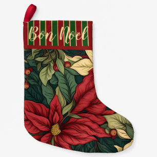 Petite Chaussette De Noël William Morris Poinsettia Bon Noël Personnalisé