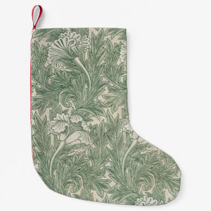 Petite Chaussette De Noël William Morris Vert Sauge Motif Tulipe : Vintage