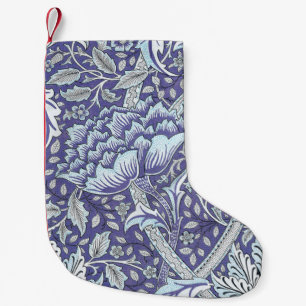 Petite Chaussette De Noël William Morris Windrush fleurs bleues