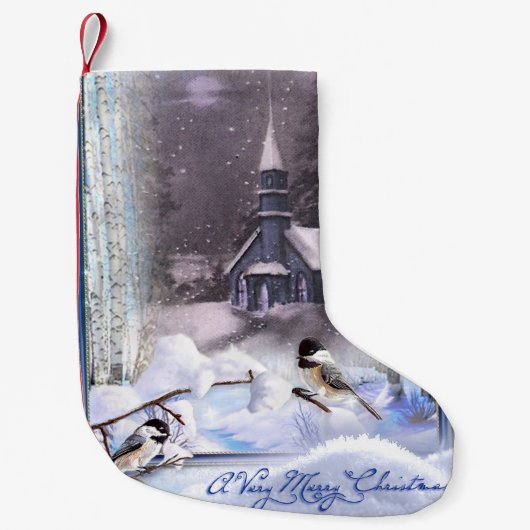 Petite Chaussette De Noël Winter Birds (Devant)