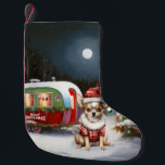 Petite Chaussette De Noël Winter Chihuahua Caravan Christmas Adventure<br><div class="desc">Laissez-vous tenter par la magie d'une nuit d'hiver enneigée alors qu'une caravane glisse gracieusement à travers le paysage illuminé par la lune. La beauté sereine de la neige scintillante et l'éclat enchanteur de la lune créent une scène captivante, promettant une aventure de Noël inoubliable remplie de chaleur, de joie et...</div>