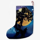 Petite Chaussette De Noël Wolf hurle sur la lune (Dos)