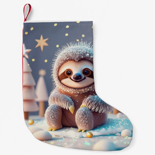 Petite Chaussette De Noël Wonderland hivernal de Snowy Sloth (Devant)