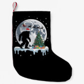 Petite Chaussette De Noël Xmas Bigfoot Père Noël Arbre Sleigh Lune Reindeen (Devant)
