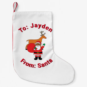 Petite Chaussette De Noël Xmas Blanc De Père Noël Nom Personnalisé Africain