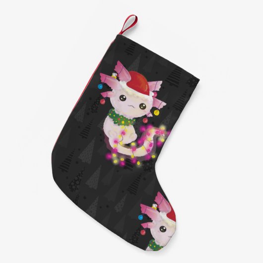Petite Chaussette De Noël xmas santa claus axolotl (Devant (Accrochage))