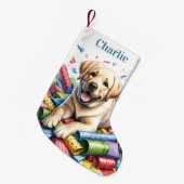 Petite Chaussette De Noël Yellow Lab Pet Dog Happy Cute Labrador Retriever (Devant (Accrochage))