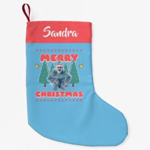 Petite Chaussette De Noël Yéti Drôle - Joyeux Noël Personnalisé