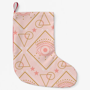 Petite Chaussette De Noël Yeux en or rose : conception géométrique sans cout