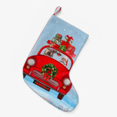 Petite Chaussette De Noël Yorkshire Terrier Chien En Voiture Avec Le Père No (Devant (Accrochage))