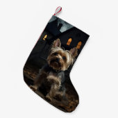 Petite Chaussette De Noël Yorkshire Terrier Halloween effrayant (Devant (Accrochage))