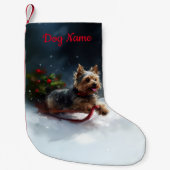 Petite Chaussette De Noël Yorkshire Terrier neige de Noël hiver (Devant)